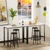 DKLGG 3 Piece, Counter Height, Kitchen Chairs 39 Rectangular 2 Bar Stool Breakfast Coffee Table Set for Small Spaces, Dining Room,White view 4