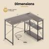 Tangkula L-Shaped Computer Desk with Reversible Shelves, 48 Inch Corner Computer Desk, Modern Writing Study Desk Home Office Workstation, Space Saving Design (48 Inch, Gray) view 3