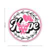 godblessign Hope Butterfly Ribbon Wreath Round Wall Art Signs Pink Ribbon Fighte Cancer Awareness Warrior Metal Sign Home Decorative Door Sign Decor for Living Room Bedroom Birthday Gift view 2