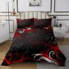 Homewish Gray Floral Swirls Bedspread Twin,Gothic Leaf Coverlet Set 2pcs for Kids Teens Adult Room Decor, Abstract Mystic Trippy Quilted Coverlet Black Red Bedding Quilt with 1 Pillowcase view 1
