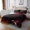 Homewish Gray Floral Swirls Bedspread Twin,Gothic Leaf Coverlet Set 2pcs for Kids Teens Adult Room Decor, Abstract Mystic Trippy Quilted Coverlet Black Red Bedding Quilt with 1 Pillowcase view 3