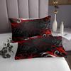 Homewish Gray Floral Swirls Bedspread Twin,Gothic Leaf Coverlet Set 2pcs for Kids Teens Adult Room Decor, Abstract Mystic Trippy Quilted Coverlet Black Red Bedding Quilt with 1 Pillowcase view 4