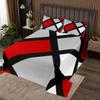 Homewish Red Grey White Plaid Bedspread Twin Size,Black Stripes Lines Coverlet Set 2pcs for Kids Teens Boys Girls Adult Room Decor,Geometric Quilted Coverlet Abstract Bedding Quilt with 1 Pillowcase view 1