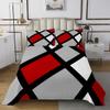 Homewish Red Grey White Plaid Bedspread Twin Size,Black Stripes Lines Coverlet Set 2pcs for Kids Teens Boys Girls Adult Room Decor,Geometric Quilted Coverlet Abstract Bedding Quilt with 1 Pillowcase view 2