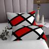 Homewish Red Grey White Plaid Bedspread Twin Size,Black Stripes Lines Coverlet Set 2pcs for Kids Teens Boys Girls Adult Room Decor,Geometric Quilted Coverlet Abstract Bedding Quilt with 1 Pillowcase view 4