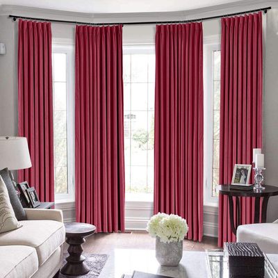 Bhoomi Collection Double Pinch Pleat Blackout Extra Long Curtains 2 Story Window Hall Curtains Hanging by Hooks (Burgundy Red, 72 Inch Wide by 72 Inch Long- 1 Panel)