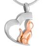 KBFDWEC Stainless Steel Cremation Jewelry Pet Urn Pendant Necklace with 20'' Chain Cat - Memorial Ash Keepsake Light Yellow Gold Co view 1