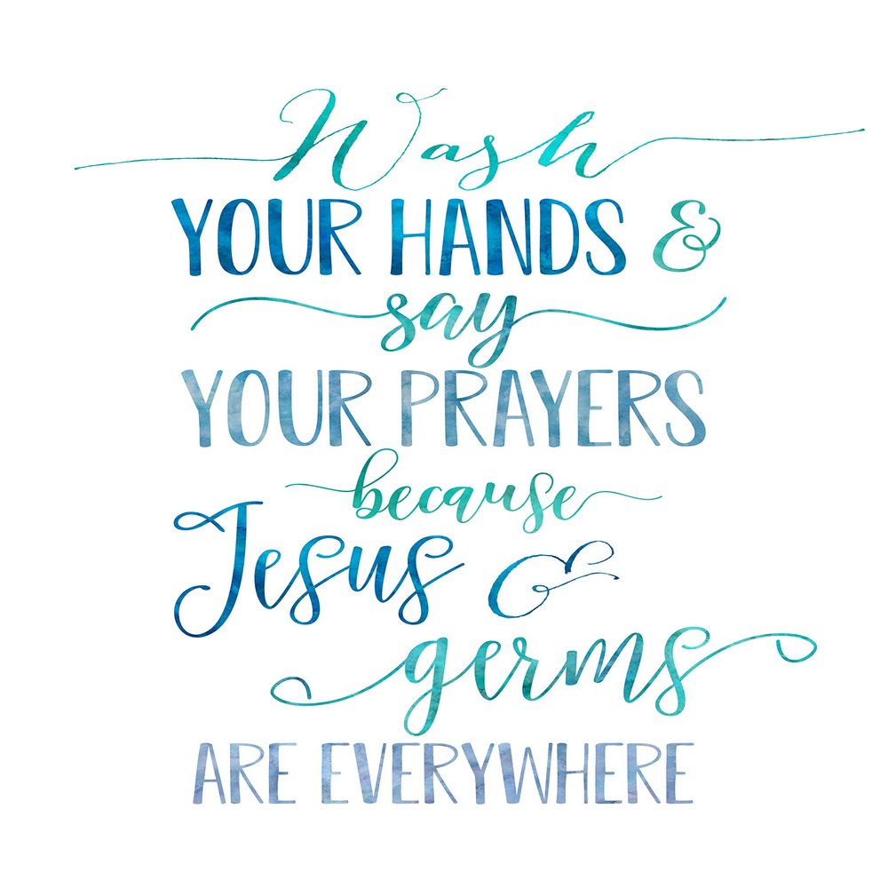 A4 Print Wall Art Posters Wash Your Hands and Say Your Prayers Because Jesus and Germs are Everywhere, Funny Bathroom Wall Decor, Girls Bathroom, Nursery Decor Girl (A4 (Print Only)) (A1 (Print Only))