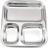 Set of 2 Stainless Steel Kids Plate 3 Compartment Great for Camping, Kids Lunch and Dinner or Every Day Use view 2