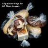 Reusable Bread Bags with Ties, Clear, 200 Bags and 200 Ties, For Homemade Bread and Bakery Loaf, Adjustable (200) view 3