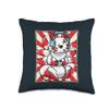 Kitsune Gaming Video Games Japanese Kawaii Anime Gamer Throw Pillow view 1