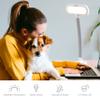 Verilux HappyLight Duo - 2-in-1 Light Therapy & Task Desk Lamp - UV-Free Full Spectrum LED, 10,000 LUX, Adjustable Brightness and Color, Flexible Gooseneck, and Integrated USB Charging Port view 3