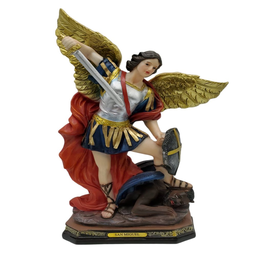 12" Saint St. Michael The Archangel Statue Figurine Protector Estatua Imagen San Miguel Arcangel