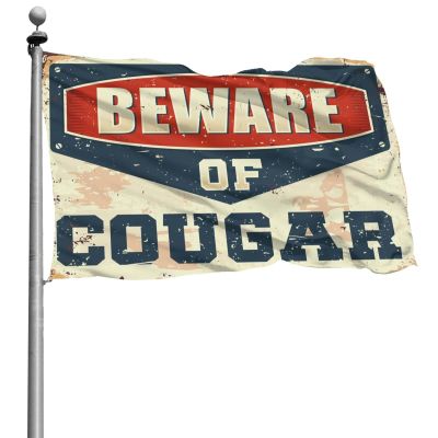 Flags For Room Guys Beware of Cougar Flag Gifts For Men Who Have Everything ( Size : 12*18IN/30*45CM )