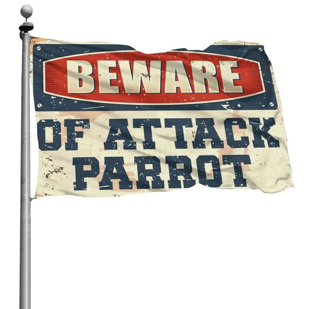 Flags For Room Guys Beware of Attack Parrot Flag Gifts For Men Who Have Everything (Size : 12 * 18IN/30 * 45CM)
