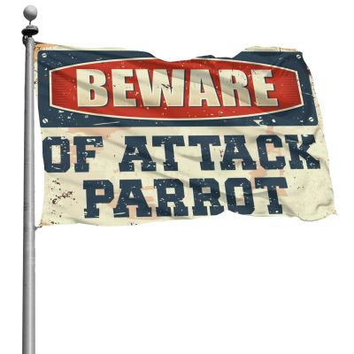 Flags For Room Guys Beware of Attack Parrot Flag Gifts For Men Who Have Everything (Size : 24 * 35IN/60 * 90CM)