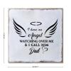 Alioyoit Rustic Wood Sign with Quote My Dad is Angel in Heaven Home Decor Sign Distressed Look Farmhouse Decorative Wooden Sign Retro Wooden Art Plaque Wall Hanging Sign for Farmhouse Porch view 2