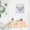 Alioyoit Rustic Wood Sign with Quote My Dad is Angel in Heaven Home Decor Sign Distressed Look Farmhouse Decorative Wooden Sign Retro Wooden Art Plaque Wall Hanging Sign for Farmhouse Porch view 4