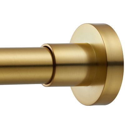 EBOATOP Shower Curtain Rod Tension- No Drill Non-Slip Spring Tension Shower Rod for Window or Bathroom, 43-73 inches Metal Steel, Gold