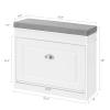 Haotian White Hallway Shoe Bench, Narrow Shoe Rack Entryway, Small Shoe Cabinet with 1 Flip-Drawer and Seat Cushion, FSR82-K-W view 2