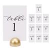 Hanna Roberts Gold Table Number Cards Stands Modern Cursive Table Number for Wedding Reception Anniversary Party Restaurant, Events Party, 4" x 6" (Set of 10, 1-10, Gold) view 1
