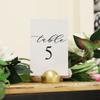 Hanna Roberts Gold Table Number Cards Stands Modern Cursive Table Number for Wedding Reception Anniversary Party Restaurant, Events Party, 4" x 6" (Set of 10, 1-10, Gold) view 4
