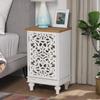 PHI VILLA Small Accent Storage Cabinet with Single Door - Decorative Nightstand for Living Room Bedroom, End Side Table Cabinet White view 1