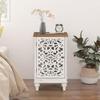 PHI VILLA Small Accent Storage Cabinet with Single Door - Decorative Nightstand for Living Room Bedroom, End Side Table Cabinet White view 4