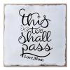 Alioyoit Distressed Look Wood Sign with Quote This Too Shall Pass Rustic Decorative Wooden Sign Retro Wall Hanging Art Wood Plaque for Farmhouse Porch Living Room Home Decor view 1