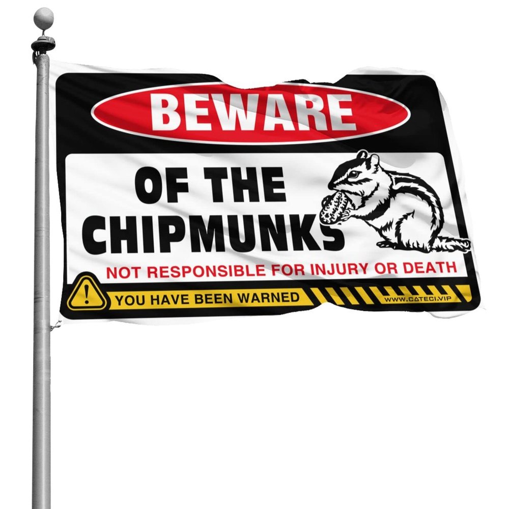 Flags For Room Guys Beware of Chipmunks Flag Gifts For Men Who Have Everything ( Size : 12*18IN/30*45CM )