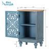 PHI VILLA Small Accent Storage Cabinet with Single Door - Decorative Nightstand for Living Room Bedroom, End Side Table Cabinet Blue view 2