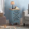 PHI VILLA Small Accent Storage Cabinet with Single Door - Decorative Nightstand for Living Room Bedroom, End Side Table Cabinet Blue view 4