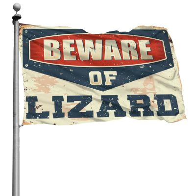 Flags For Room Guys Beware of Lizard Flag Gifts For Men Who Have Everything (Size : 24 * 35IN/60 * 90CM)
