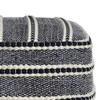 Boho Square Pouf Ottoman, Small Hand Knitted Hassock Footrest for Living Room, Cotton Woven Bean Bag Foot Stool for Couch, Dark Gray, White and Black Cloth Puff Chair for Floor, 18"x18"x14" view 4
