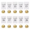 Hanna Roberts Modern Cursive Table Number Card Stock Signs with Round Stand for Wedding Reception, Restaurant, Event Party, 4" x 6" (Set of 10, 11-20, Gold) view 2