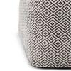 Pemberly Row Boho Square Pouf Ottoman, Small Hand Knitted Hassock Footrest for Living Room, Cotton Woven Bean Bag Foot Stool for Couch, White and Black Cloth Puff Chair for Floor, 18"x18"x14" view 4