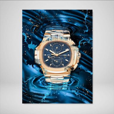 DEVICI Patek Philippe Nautilus Chronograph inspired Patek Philippe Stretched Canvas Wall Art - Motivational Wall Art Patek Philippe Watches For Men Wall Decor Inspirational Wall Art Posters & Prints