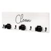 Ilyapa Broom Organizer Wall Mount, Broom and Mop Organizer Hanging, White Wooden Hanger Wall Mount, Kitchen Laundry Room Storage Rack Holder, Farmhouse Arranger with Hooks view 1