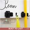 Ilyapa Broom Organizer Wall Mount, Broom and Mop Organizer Hanging, White Wooden Hanger Wall Mount, Kitchen Laundry Room Storage Rack Holder, Farmhouse Arranger with Hooks view 2