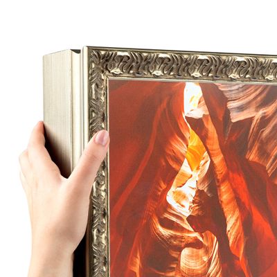 ArtToFrames 5x36 Inch Silver Picture Frame, This 1.20 Inch Custom Poster Frame is Silver - Comes with Economy Acrylic and Corrugated Backing (2WOML224202-5x36)