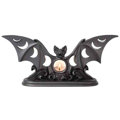 Alchemy LUNAECA Tea Light Holder Gothic Decorative Home Accessory, Bat Shaped Tealight Candle Holder for Home Office Garden