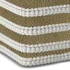 Pemberly Row Boho Square Pouf Ottoman, Small Hand Knitted Hassock Footrest for Living Room, Cotton Woven Bean Bag Foot Stool for Couch, White and Yellow Cloth Puff Chair for Floor, 18"x18"x14" view 4