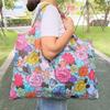 Fineget Shopping Grocery Travel Duffel Tote Bag Aesthetic Laundry Camping Beach Bag for Women Sports Changeover Spare (Orchid) view 4