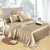 Full XL Silk Sheet Set  7 Piece True Silk Satin Sheets Set- - Hotel Luxury Bed Sheets - Extra Soft - 15'' Deep Pocket - Breathable & Cooling - Wrinkle Free - Comfy-Silver Grey Bed Sheets view 3