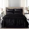 Full XL Silk Sheet Set  7 Piece True Silk Satin Sheets Set- - Hotel Luxury Bed Sheets - Extra Soft - 15'' Deep Pocket - Breathable & Cooling - Wrinkle Free - Comfy-Silver Grey Bed Sheets view 4