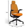 Steelcase Series 1 Office Chair with Headrest, Graphite Frame, Cogent Connect Tangerine, Hard Floor Casters view 3