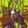 African Princess Quilted Wall Art, African Caribbean Pink Princess, Measures 31 x 34 inches view 4