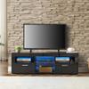 ALINE Modern Black TV Stand for 32/50/55+ Inch TV, Black Entertainment Center, TV Stands for Living Room, TV Stand with Storage and Shelves for Living Room, Bedroom view 2