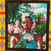 African Pincess Hanging, African Caribbean Woman Wall Art, African decor for Living Room, Measures 31 x 34 inches view 3