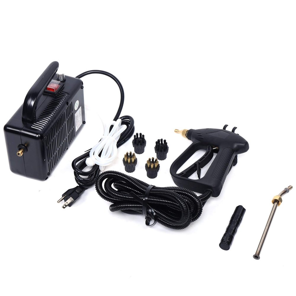 1600W Handheld Steamer High Pressure Steamer for Cleaning Car Detailing, Portable Steam Cleaner for Home Use, Portable Steamer Cleaning Machine for Kitchen Furniture Car Detailing 110V (Black)